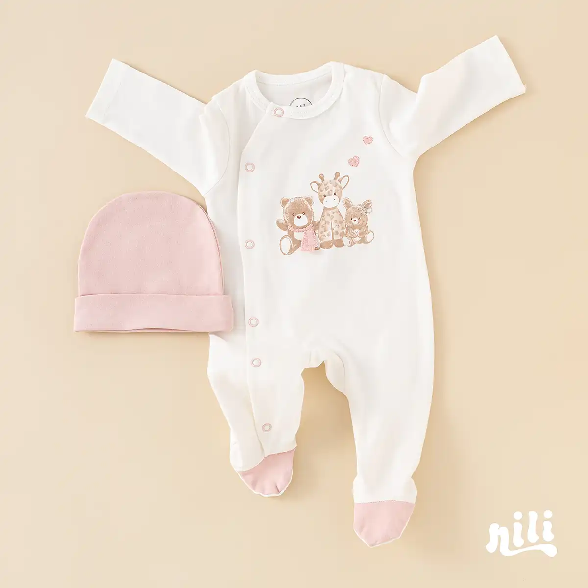 ست 13 تیکه بیمارستانی طرح قلب صورتی کد 3962