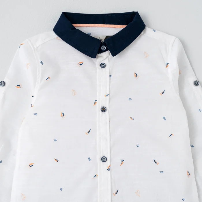 پیراهن و شلوارک پسرانه طرح قایق 196000b